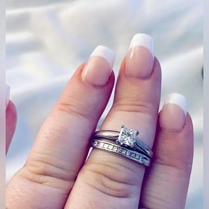 Diamond and White Gold Ring Set